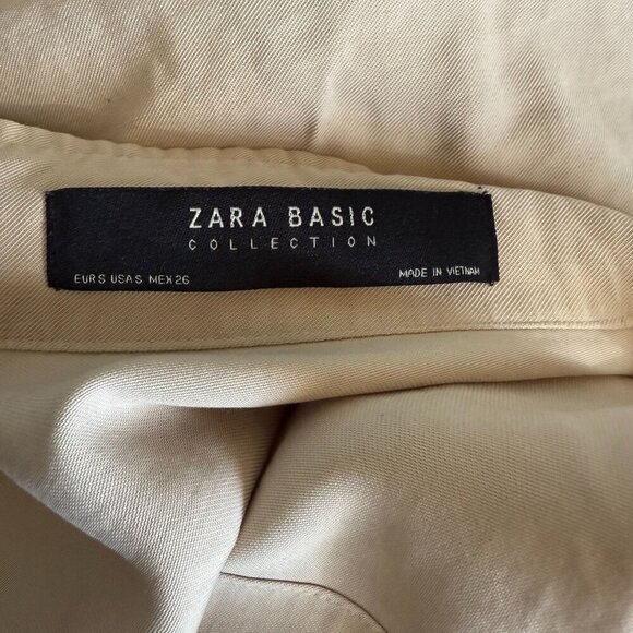 Zara Basic Beige Womens Jacket Drawstring Waist Utility Pockets Small - Picture 11 of 14